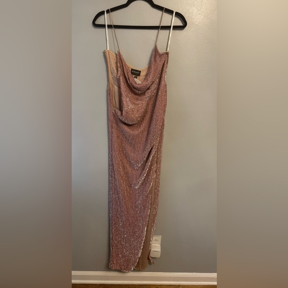 Retrofete Pink Maxi full sequined Dress small w/ leg slit NWOT (NYE) - Picture 8 of 8